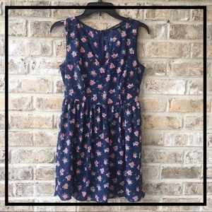 FOREVER 21 FLORAL & NAVY BLUE DRESS TUNIC